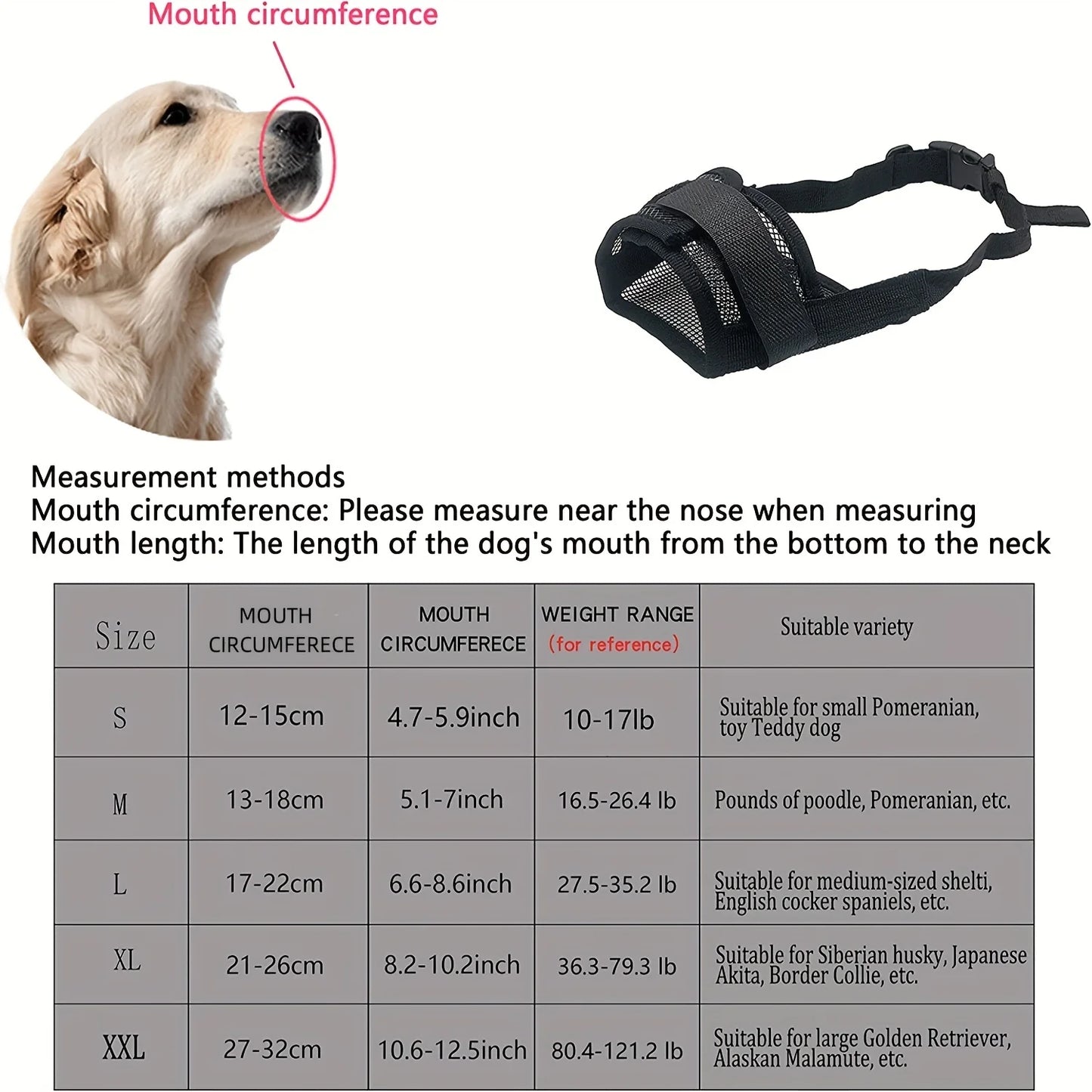 Adjustable Nylon Mesh Muzzle