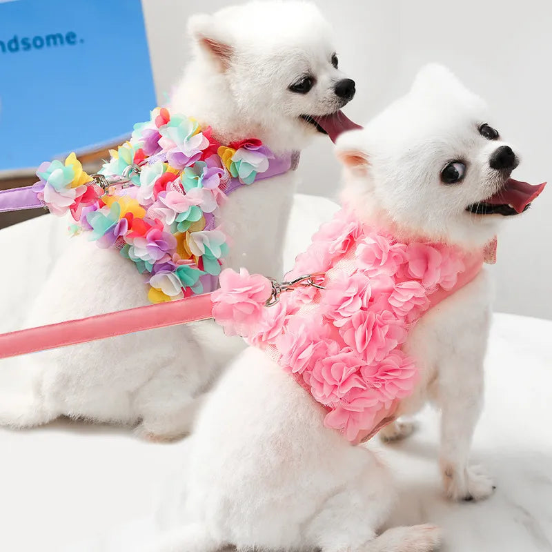 Pets Leash Flower Decoration